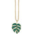Gold & Emerald Extra Large Monstera Leaf Charm