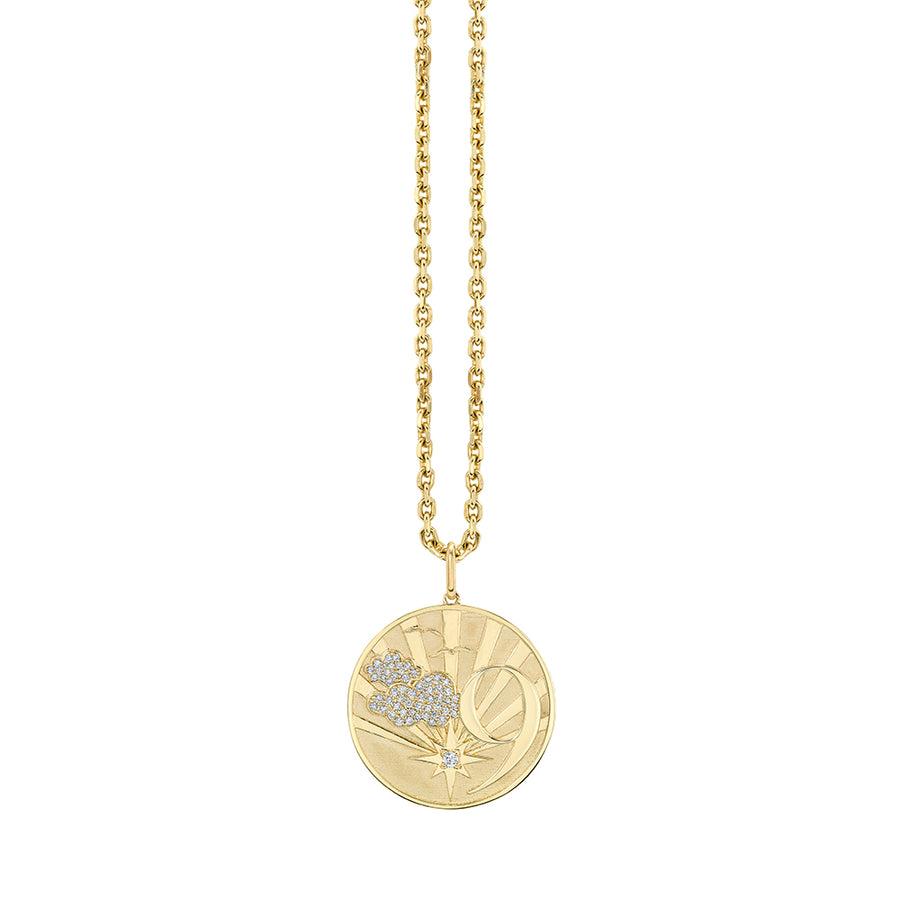 Gold & Diamond Cloud 9 Coin Charm - Sydney Evan Fine Jewelry