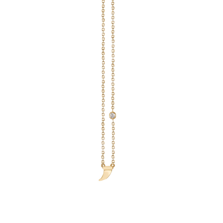 Gold Plated Sterling Silver Horn Necklace with Bezel Set Diamond - Sydney Evan Fine Jewelry