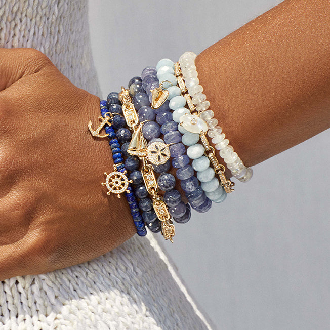 Gold & Diamond Carved Rainbow Moonstone Evil Eye on Rainbow Moonstone - Sydney Evan Fine Jewelry