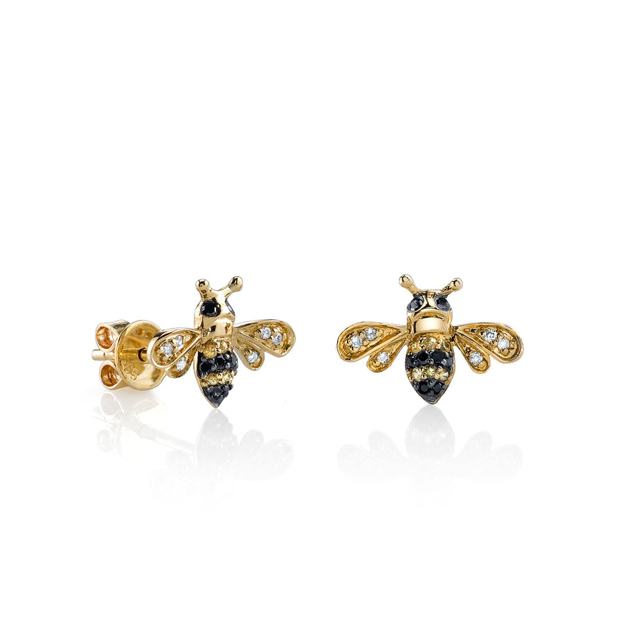 Gold & Diamond Mini Bee Stud - Sydney Evan Fine Jewelry