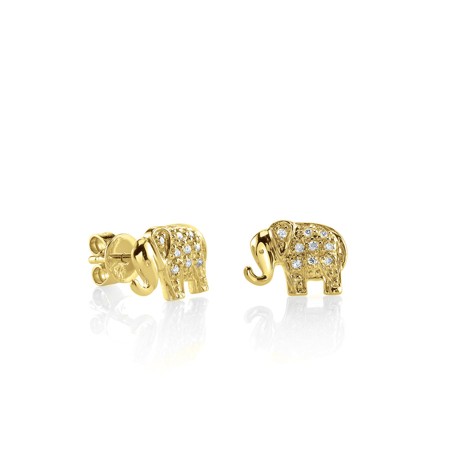 Gold & Diamond Mini Elephant Stud - Sydney Evan Fine Jewelry