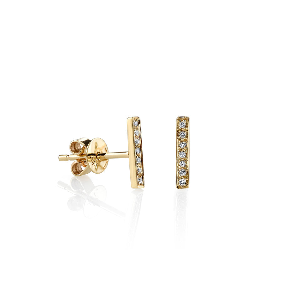 Men's Collection Gold & Diamond Small Bar Stud - Sydney Evan Fine Jewelry