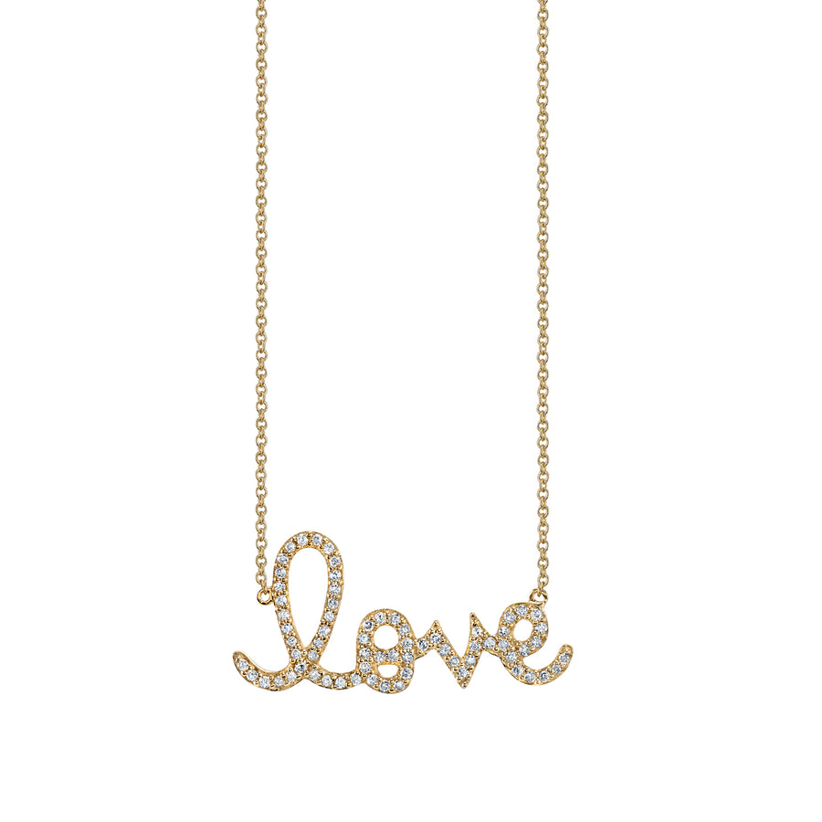 Gold & Diamond Large Love Necklace - Sydney Evan Fine Jewelry