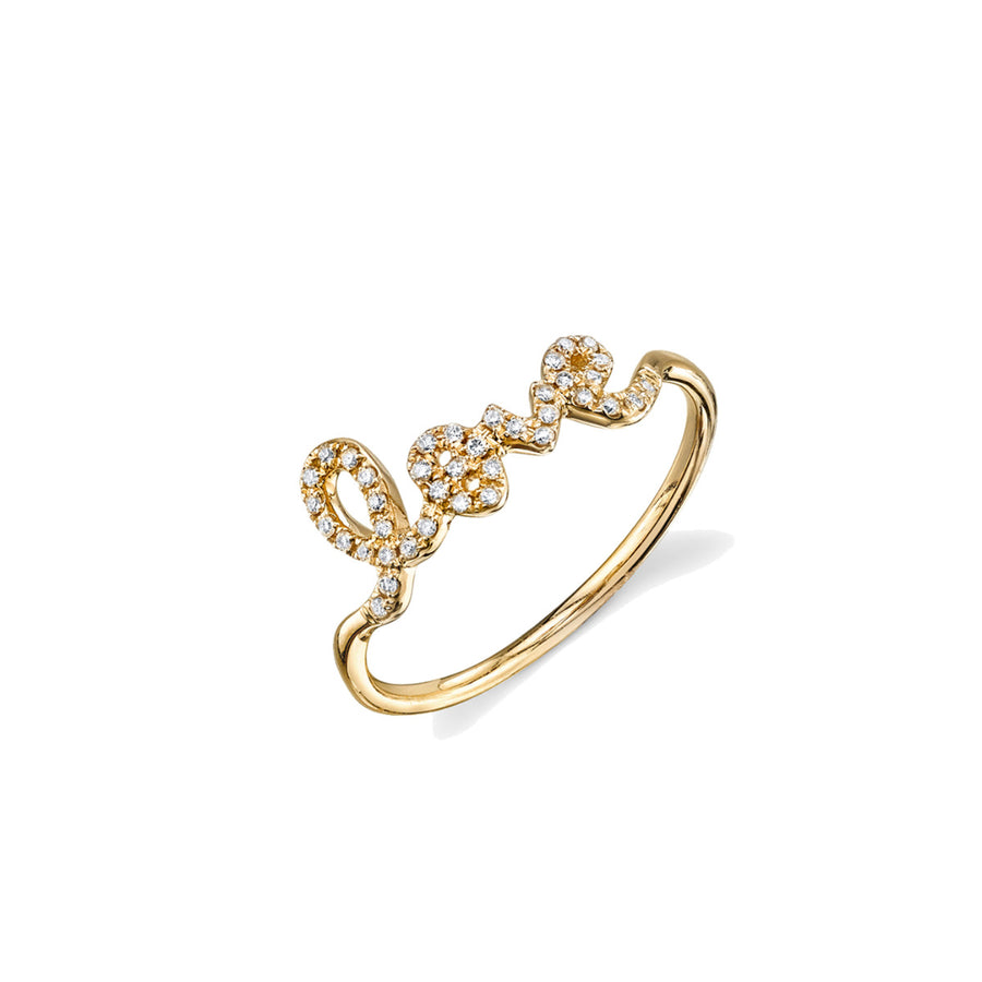 Gold & Pavé Diamond Love Ring - Sydney Evan Fine Jewelry