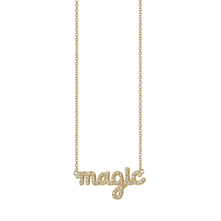Gold & Diamond Magic Script Necklace - Sydney Evan Fine Jewelry