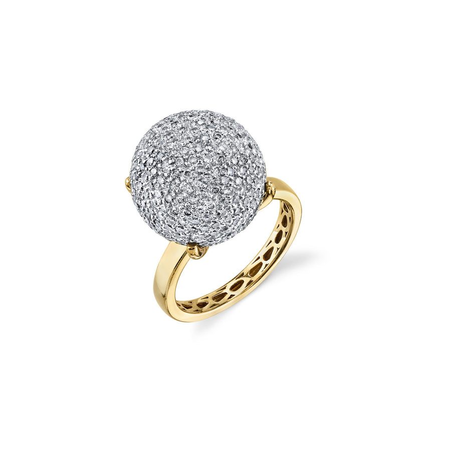 Gold & Pavé Diamond Ball Ring - Sydney Evan Fine Jewelry