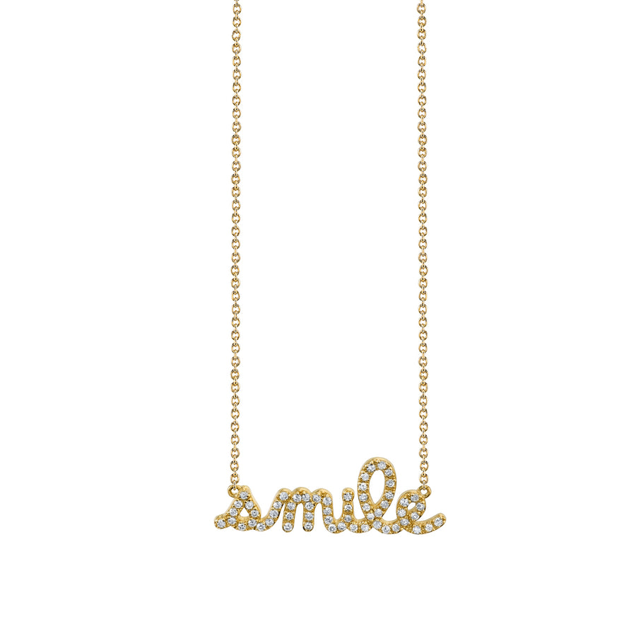 Gold & Diamond Small Smile Necklace - Sydney Evan Fine Jewelry