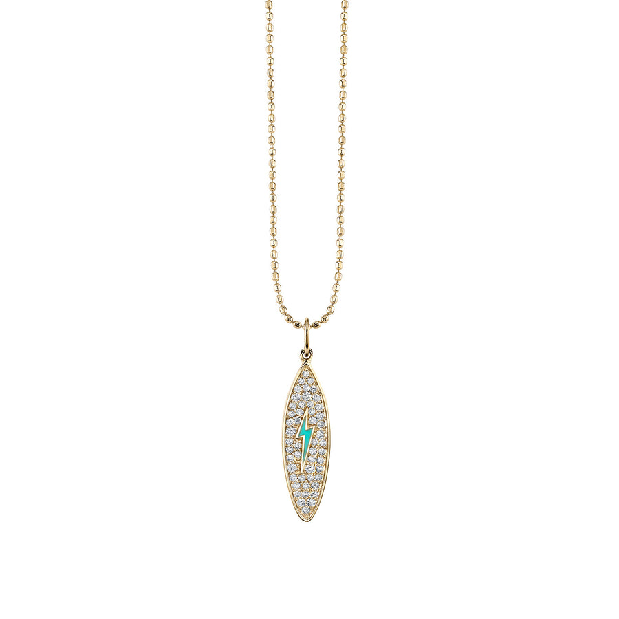 Kids Collection Gold & Diamond Enamel Surfboard Necklace - Sydney Evan Fine Jewelry