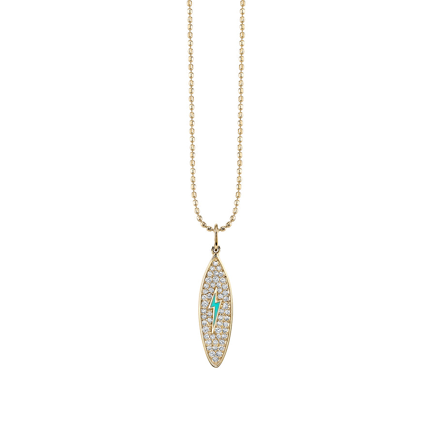 Gold & Diamond Enamel Surfboard Charm - Sydney Evan Fine Jewelry