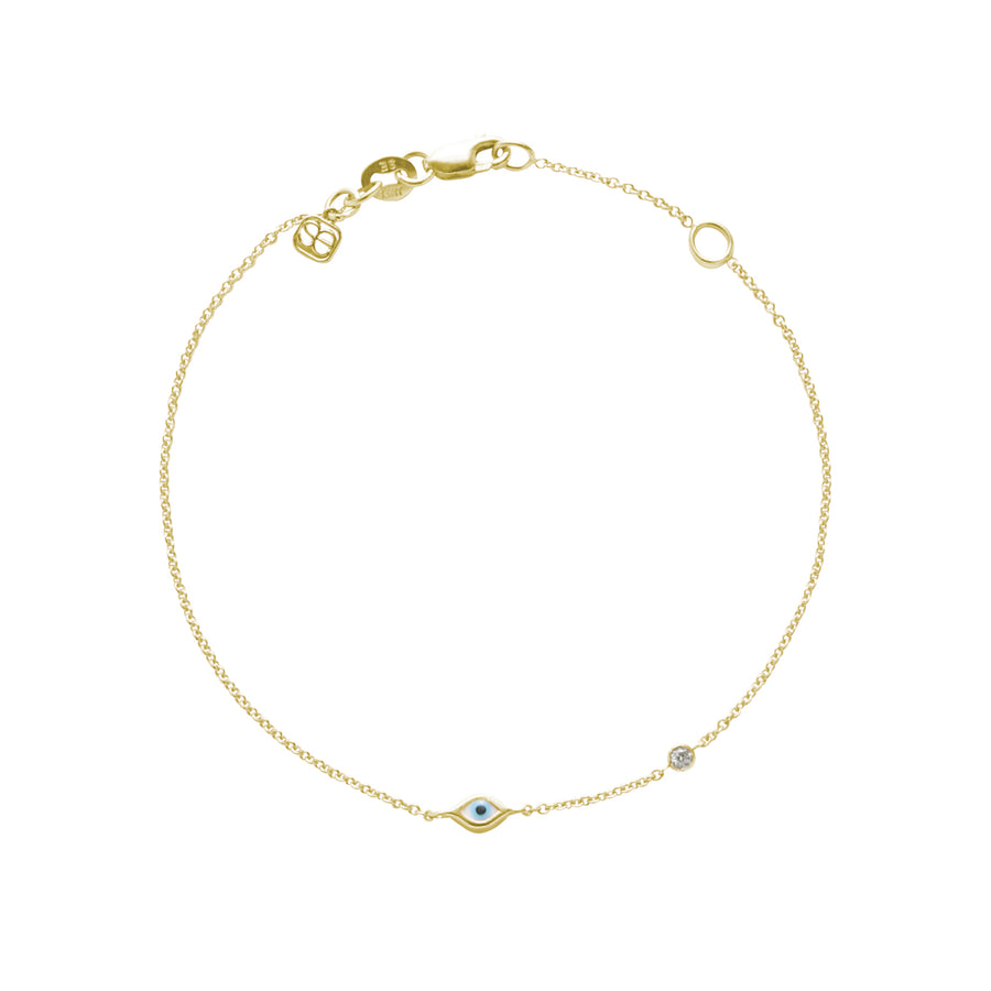 Gold Enamel Mini Evil Eye Bracelet - Sydney Evan Fine Jewelry
