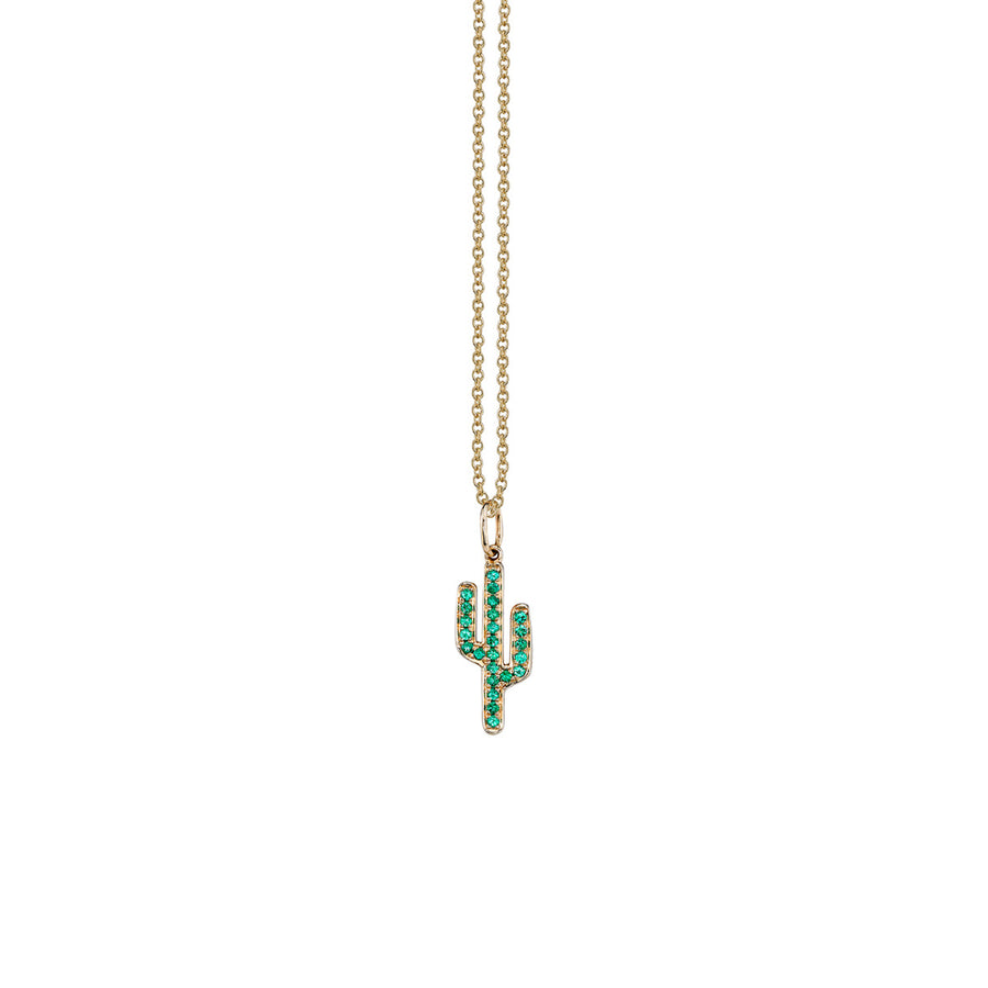 Gold & Emerald Cactus Charm - Sydney Evan Fine Jewelry