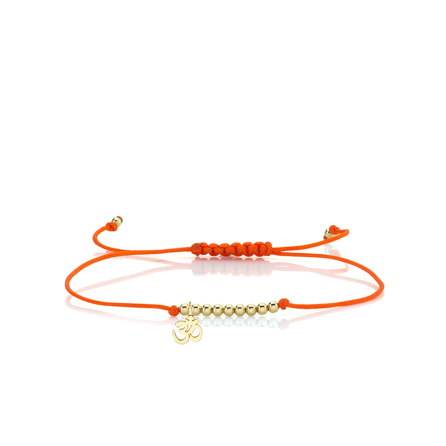 Pure Gold Tiny OM Sign Cord Bracelet - Sydney Evan Fine Jewelry