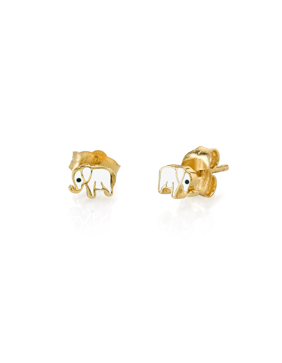 Kids Collection Gold & Enamel Mini Elephant Stud - Sydney Evan Fine Jewelry