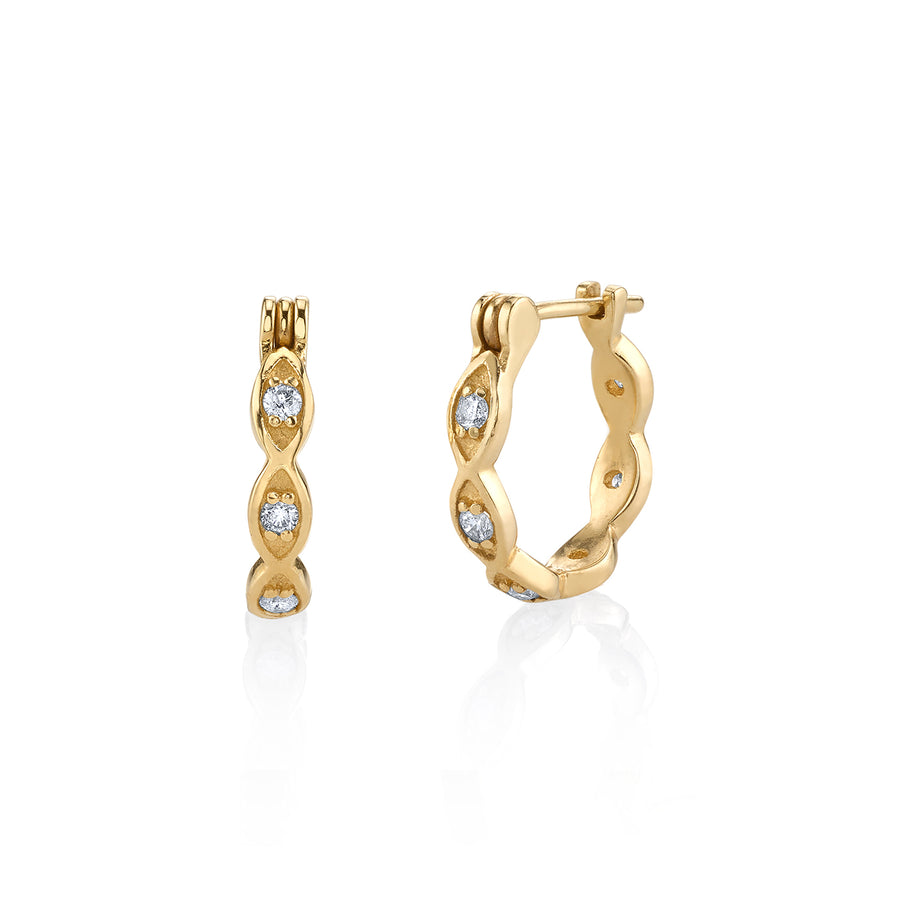 Gold & Diamond  Multi Marquise Evil Eye Hoops - Sydney Evan Fine Jewelry