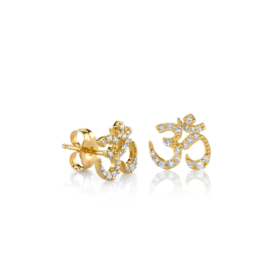 Gold & Diamond Om Stud - Sydney Evan Fine Jewelry