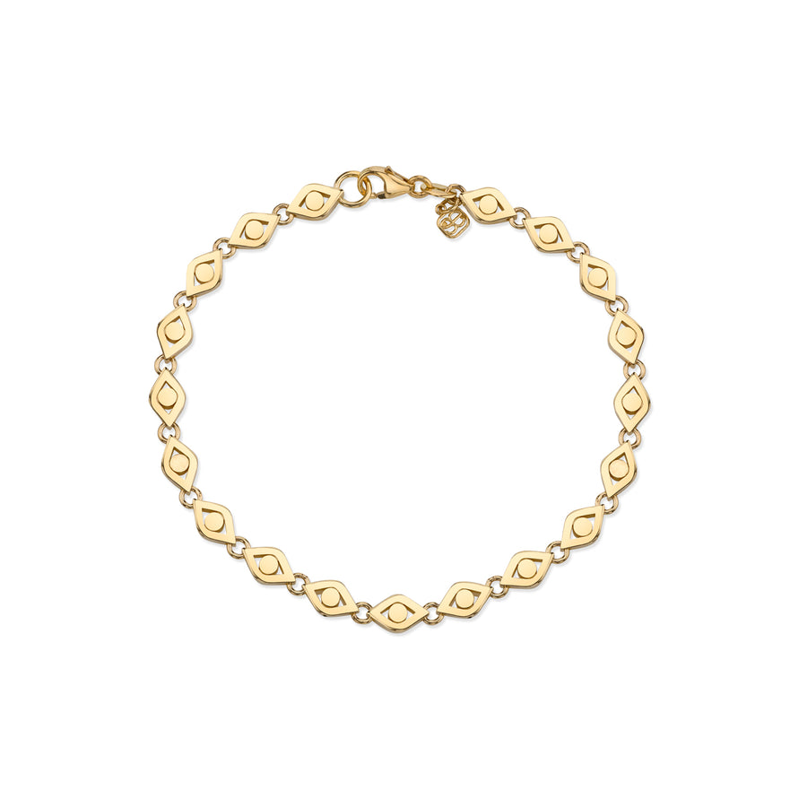 Pure Gold Evil Eye Link Bracelet - Sydney Evan Fine Jewelry