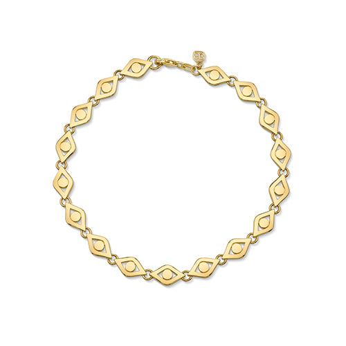 Pure Gold Medium Evil Eye Link Bracelet - Sydney Evan Fine Jewelry