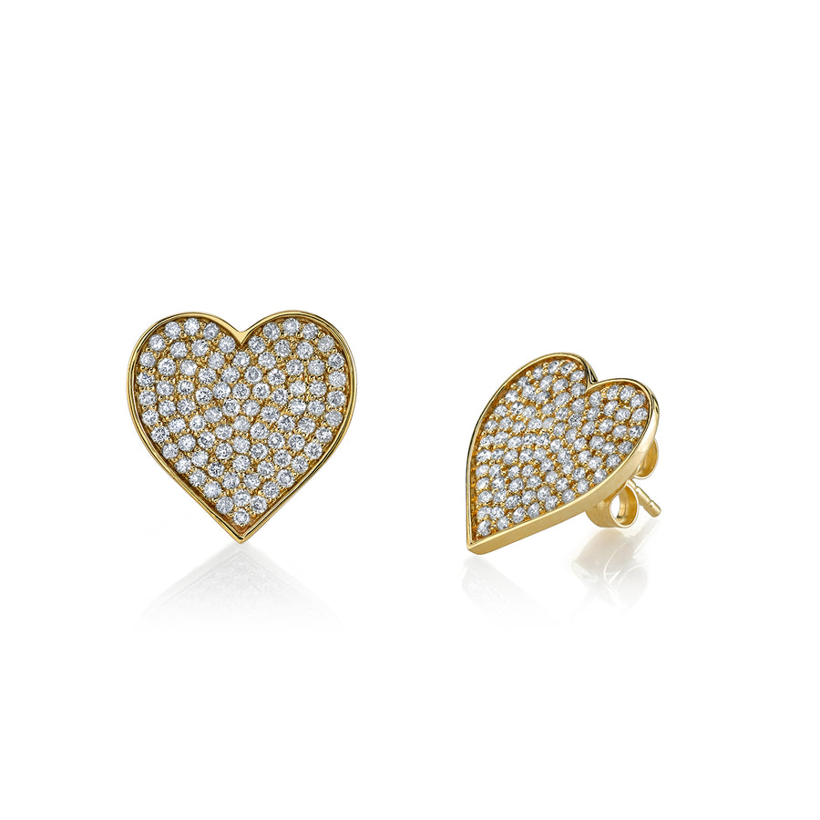 Gold & Diamond Large Heart Stud - Sydney Evan Fine Jewelry