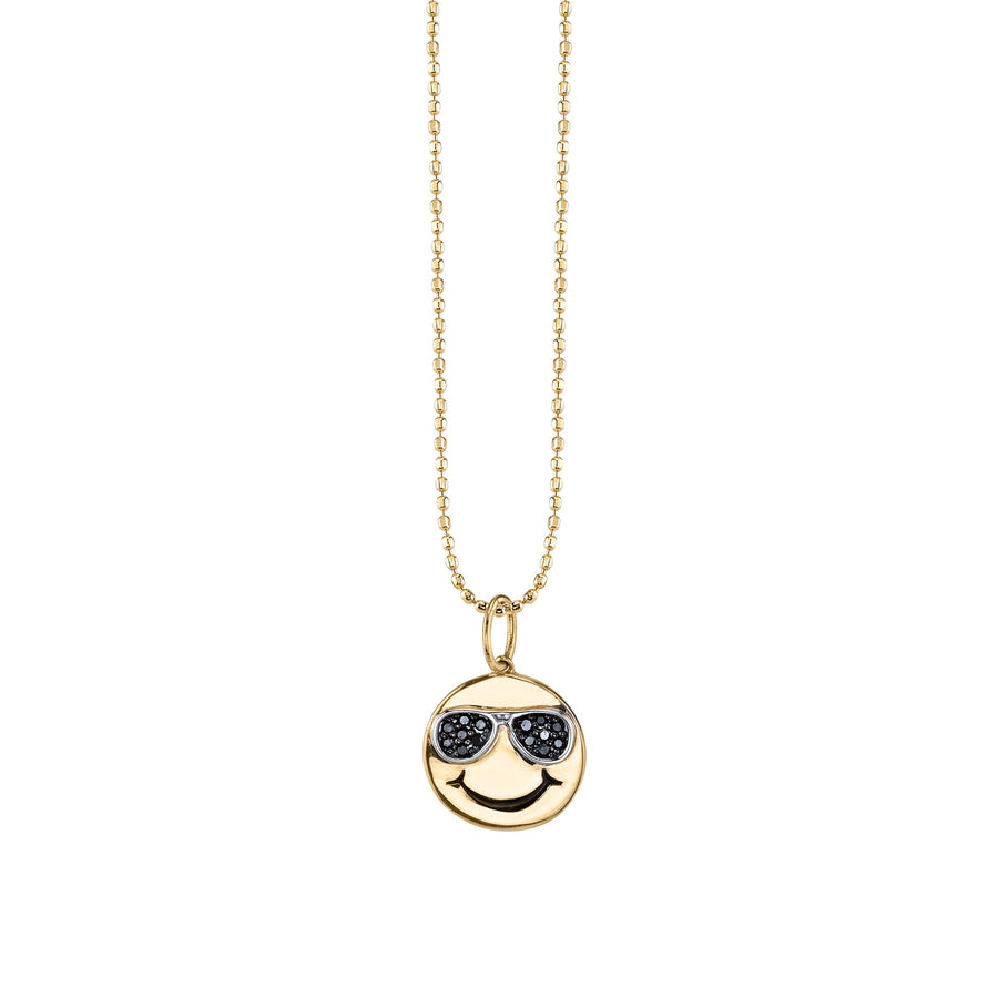 Gold & Black Diamond Sunglasses Happy Face Charm - Sydney Evan Fine Jewelry