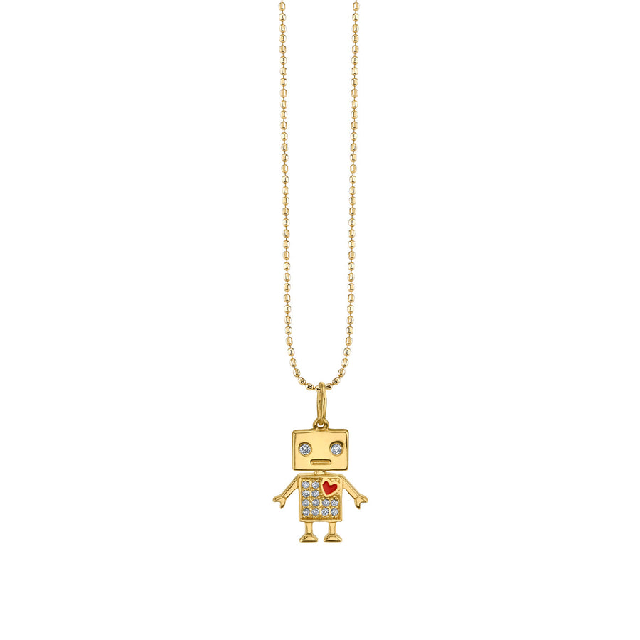 Kids Collection Gold & Diamond Robot Necklace - Sydney Evan Fine Jewelry