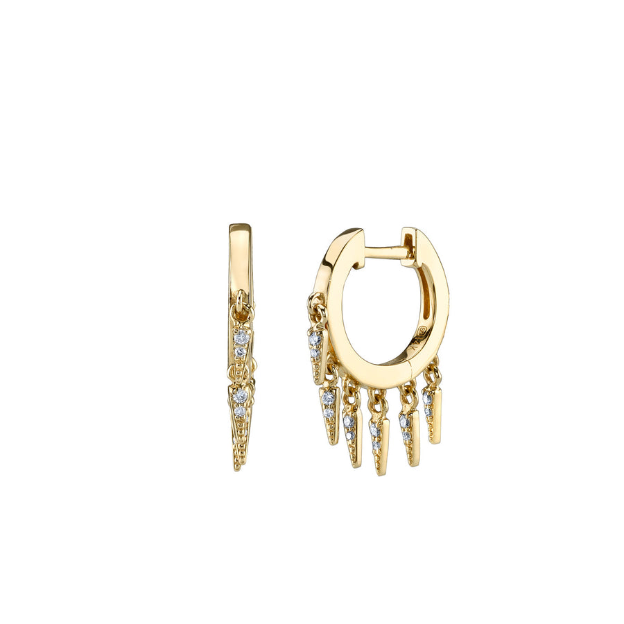 Men's collection Gold & Diamond Fringe Huggie Hoops - Sydney Evan Fine Jewelry
