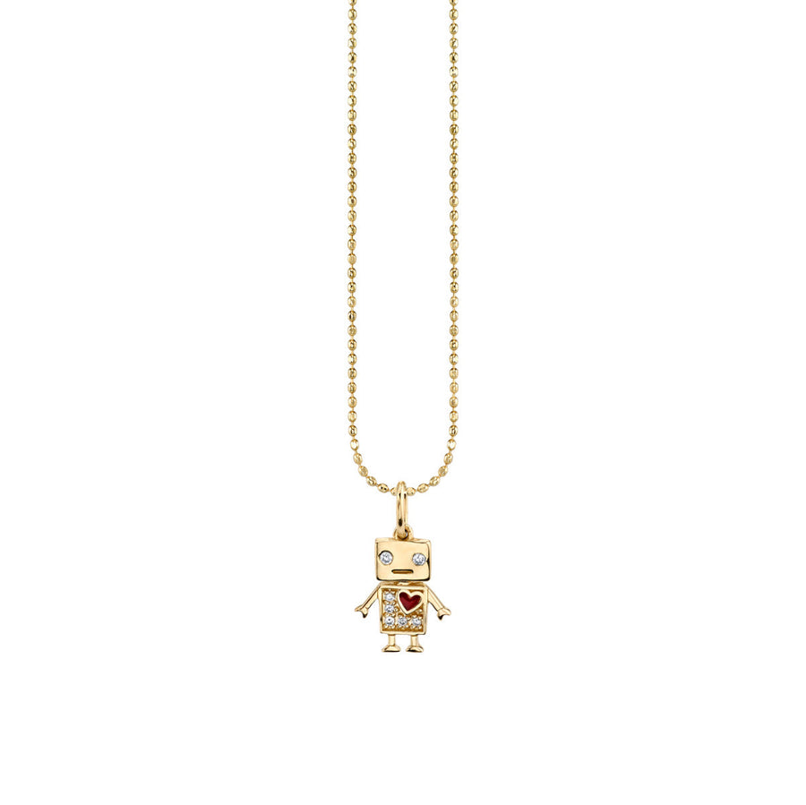 Kids Collection Gold & Diamond Baby Robot Necklace - Sydney Evan Fine Jewelry