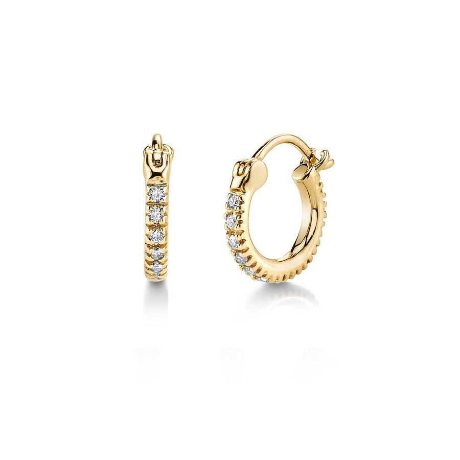 Gold & Diamond Mini Huggie Hoops - Sydney Evan Fine Jewelry